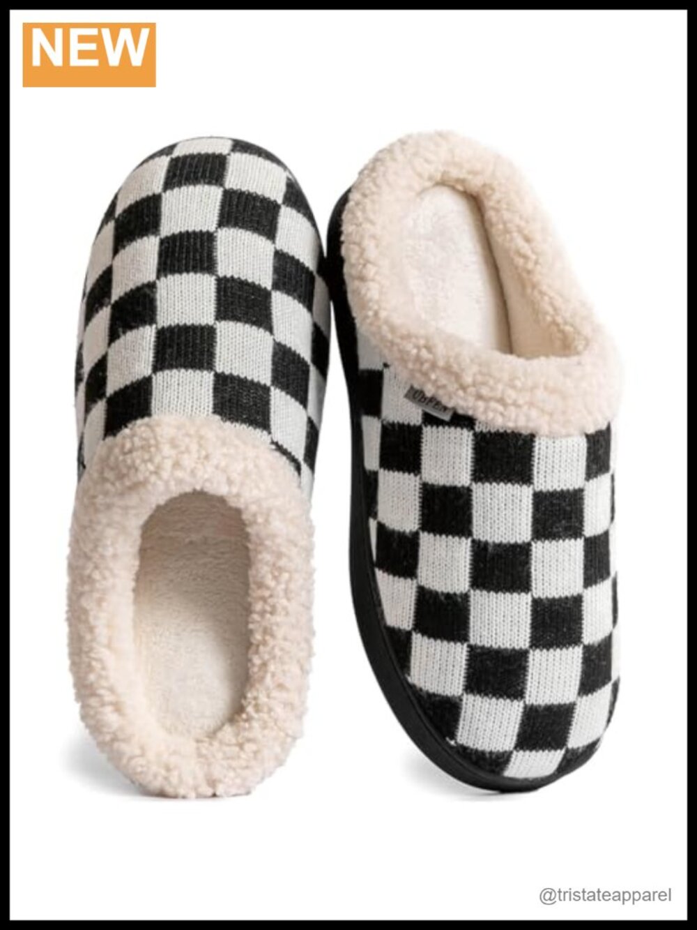 UBFEN Slippers Memory Foam Faux Fur Lined Plaid House Shoes Platform Non-Slip